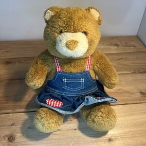 Build a Bear BABW Vintage Golden Brown Teddy Classic Plush Toy w/Clothing.